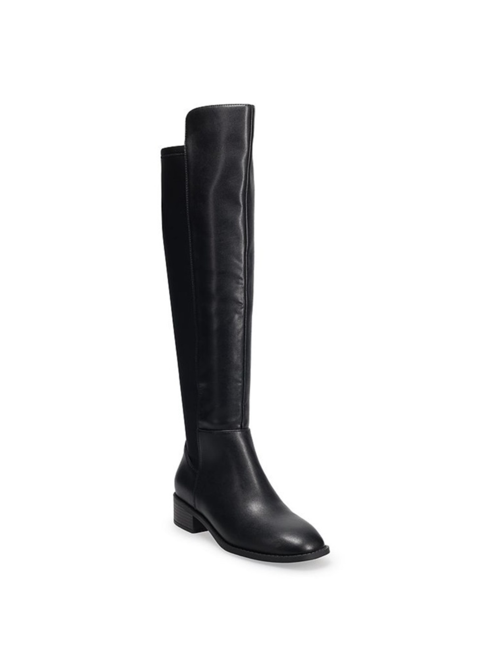 SO Women's Black Tall Boots Size 8 Medium Over-the-Knee Stretch Back